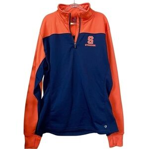 Colosseum Syracuse 1/4 Zip Track Jacket Navy Blue Orange Size Large